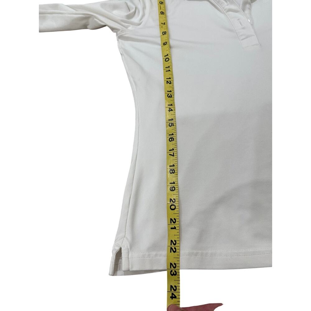 J.Lindeberg Tour Tech Long Sleeve Golf Polo Shirt White Size S Bridge Logo EUC - Picture 9 of 13